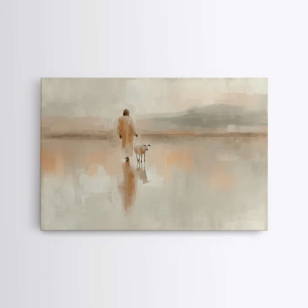 Gentle Steps Home | Framed Canvas Print | Christian Wall Art | Jesus Painting Canvas | Christian Decorations | Unique Christian Art | Chris