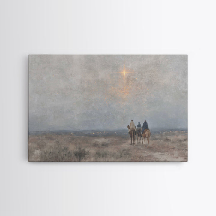 Heavenward Light, Framed Canvas Print, Christian Art Canvas, Christmas Wall Art, Subtle Christian Art, Framed Christmas Art, Christian Gift