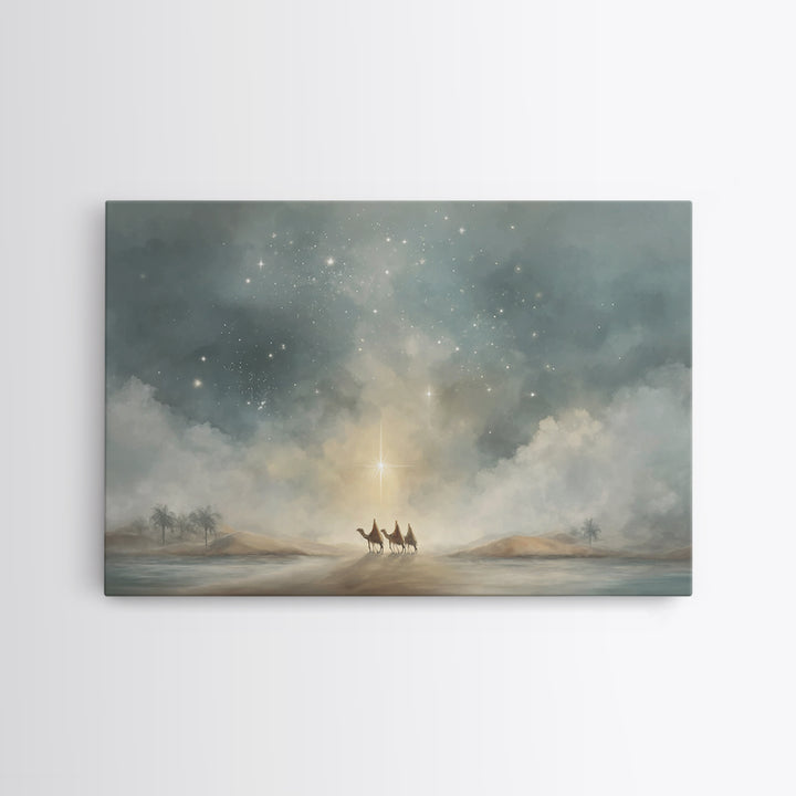 Guided By Glory – Framed Canvas Print – Christian Art Print – Christmas Art – Christian Christmas Decorations – Christian Art Canvas – Mode