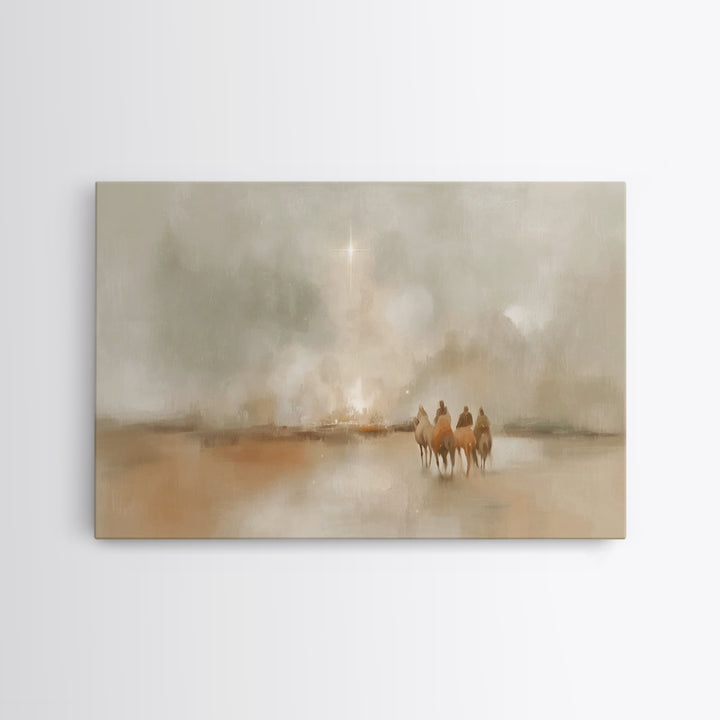 Night Of Wonder, Framed Canvas Print, Christian Wall Art, Christian Art Canvas, Christmas Art Work, Modern Christmas Art, Christian Art Gif