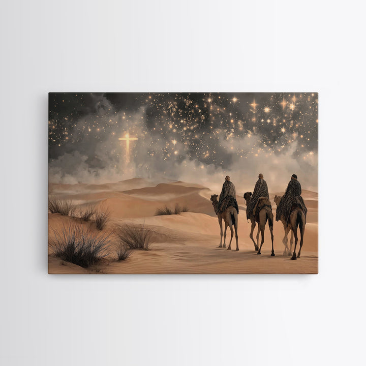 Radiant Desert Star – Framed Canvas Print – Christian Christmas Art – Christian Wall Art – Christmas Art Prints – Christian Art Canvas – La