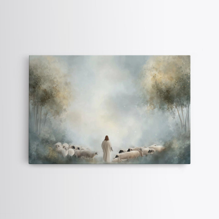 Shepherd Of Peace – Framed Canvas Print – Christian Wall Art – Christian Art Canvas – Jesus Painting – Subtle Christian Art – Christian Gif