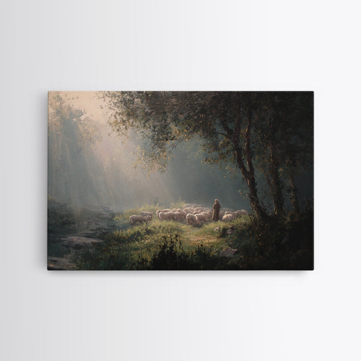 Valley Of Gentle Mercy – Framed Canvas Print – Christian Art Painting – Jesus Painting – Christian Art Canvas – Christian Wall Art – Subtle