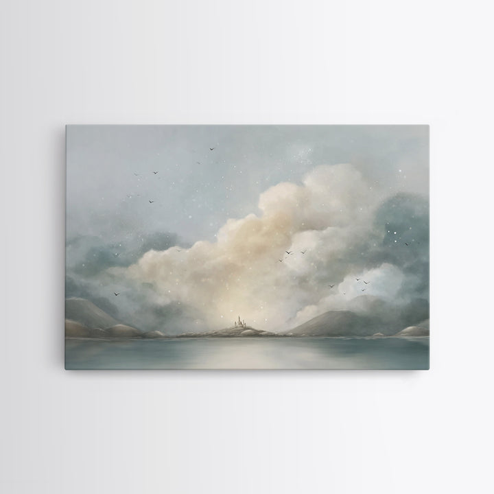 Gathered In Stillness, Framed Canvas Print, Christian Art Canvas, Christian Wall Art, Jesus Painting, Subtle Christian Paintings, Christian