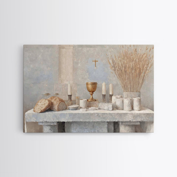 Bread Of Glory – Framed Canvas Print – Christian Art Print – Framed Christian Art – Christian Wall Art – Modern Christian Painting – Christ