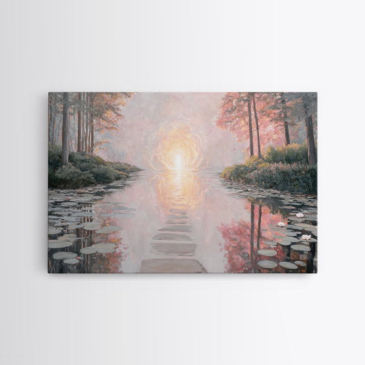 Path Of Heavenly Light – Framed Canvas Print – Christian Art Canvas – Christian Wall Art – Large Christian Art – Modern Christian Painting