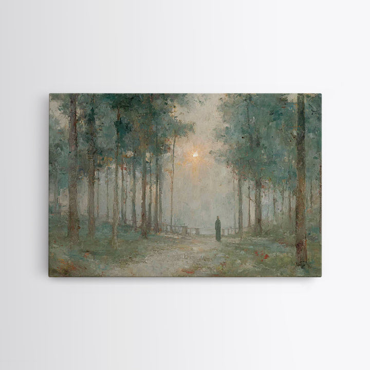 Forest Dawn Promise – Framed Canvas Print – Christian Art Painting – Christian Wall Art – Christian Art Canvas – Subtle Christian Paintings