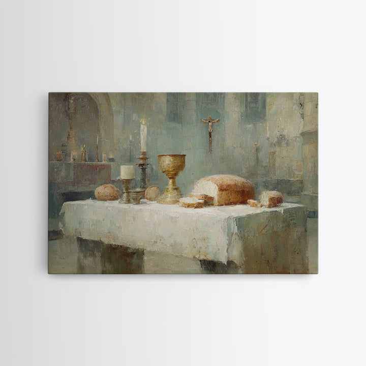 Chalice Of Peace – Framed Canvas Print – Christian Wall Art – Subtle Christian Art – Christian Art Canvas – Christmas Wall Art – White Chri