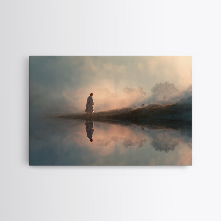 Desert Walk Light – Framed Canvas Print – Jesus Painting – Christian Wall Art – Christian Art Canvas – Large Jesus Painting – Modern Christ