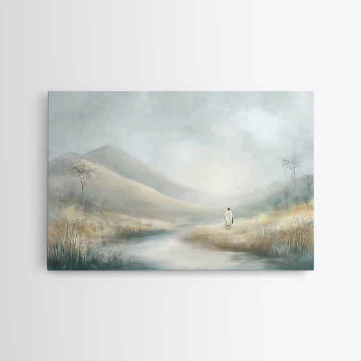 Quiet Valley Light – Framed Canvas Print – Christian Wall Art – Christian Art Canvas – Jesus Painting – Pastoral Scenery – Christian Art