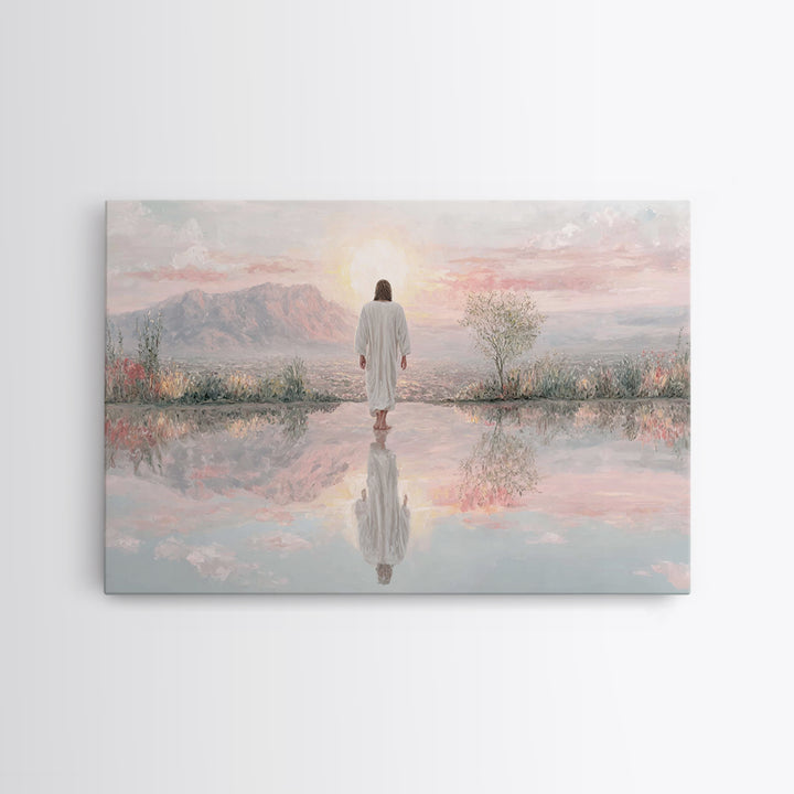Radiant Mountain Path – Framed Canvas Print – Christian Art – Christian Art Canvas – Jesus Painting – Christian Wall Art – Modern Christian