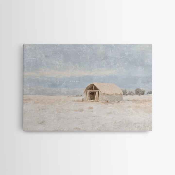 Humble Shelter Peace | Framed Canvas Print | Christmas Art Framed | Christian Christmas Decor | Christian Art Canvas | Christmas Wall Art |