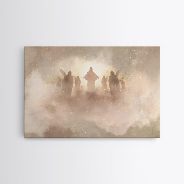 Glory In The Clouds, Framed Canvas Print, Christian Art Canvas, Jesus Painting, Modern Christian Art, Christian Wall Art, Christian Art