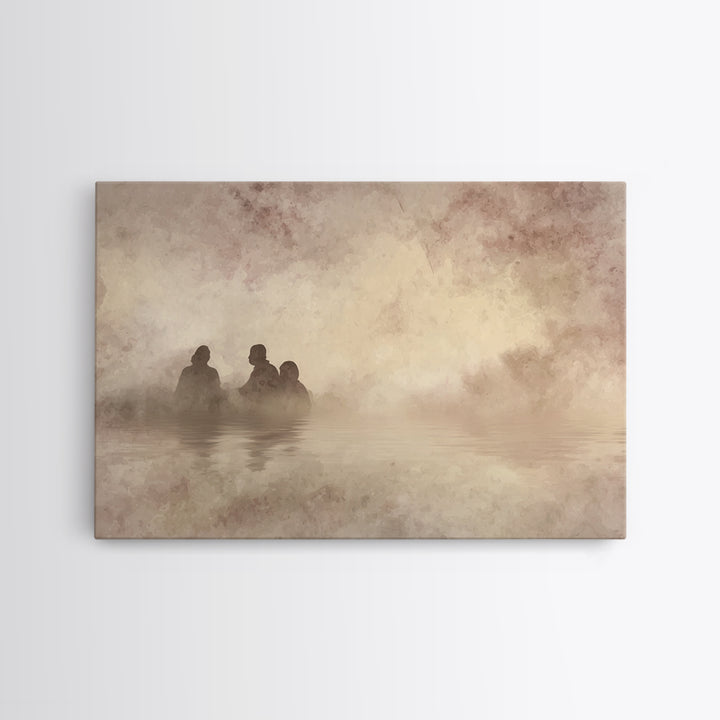 Dawn Baptism Peace – Framed Canvas Print – Christian Art Canvas – Christian Wall Art – Moody Christian Art – Jesus Painting – Christian Chr