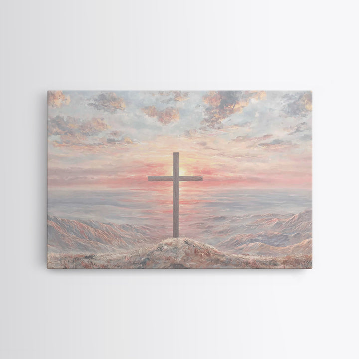 Dawn Of Redemption, Framed Canvas Print, Christian Wall Art, Modern Christian Art, Christian Art Canvas, Jesus Painting, Christian Christma