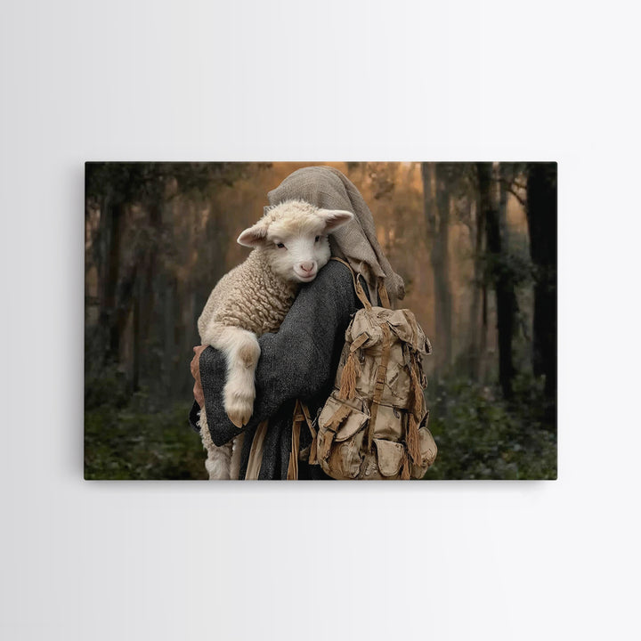 Faithful Shepherd Path – Framed Canvas Print – Christian Art Canvas – Christian Wall Art – Christian Decor – Jesus Painting – Rustic Christ