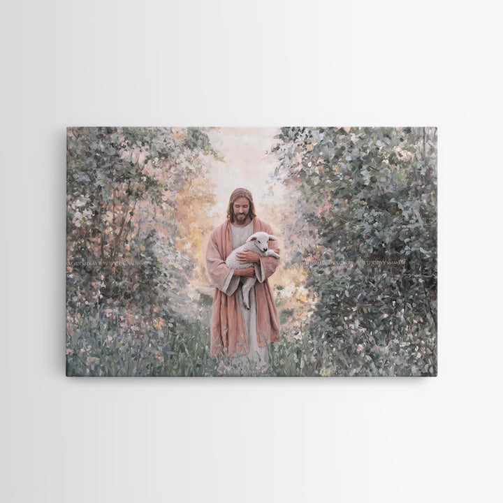 Garden Mercy Glow – Framed Canvas Print – Christian Wall Art – Christian Art Canvas – Jesus Painting – Christian Decorations – Large Christ