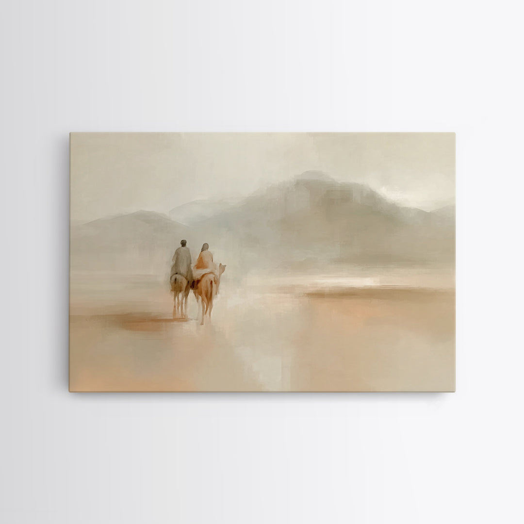 Quiet Desert Walk – Framed Canvas Print – Minimalist Christian Art – Christian Wall Art – Subtle Christian Paintings – Christian Art Canvas