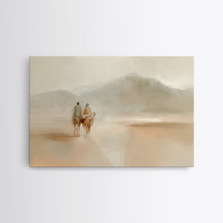Quiet Desert Walk – Framed Canvas Print – Minimalist Christian Art – Christian Wall Art – Subtle Christian Paintings – Christian Art Canvas