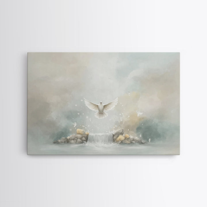 Gentle Ascent | Framed Canvas Print | Christian Art Canvas | Christian Wall Art | Christian Art | Moody Christmas Art | Christian Decoratio