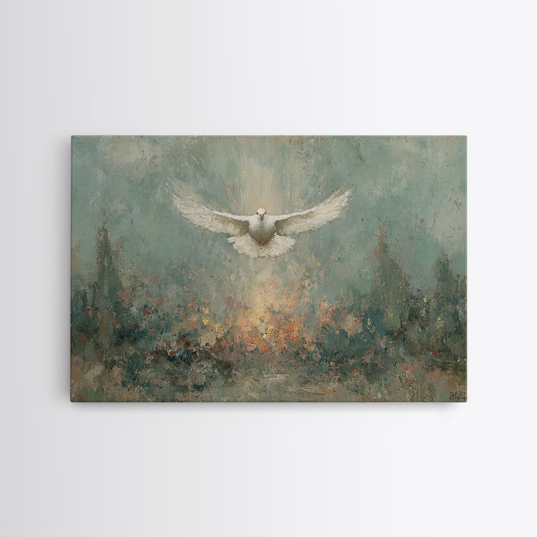 Wings Of Peace, Framed Canvas Print, Christian Art Print, Christian Wall Art, Christmas Art, Christian Canvas, Modern Christian Art