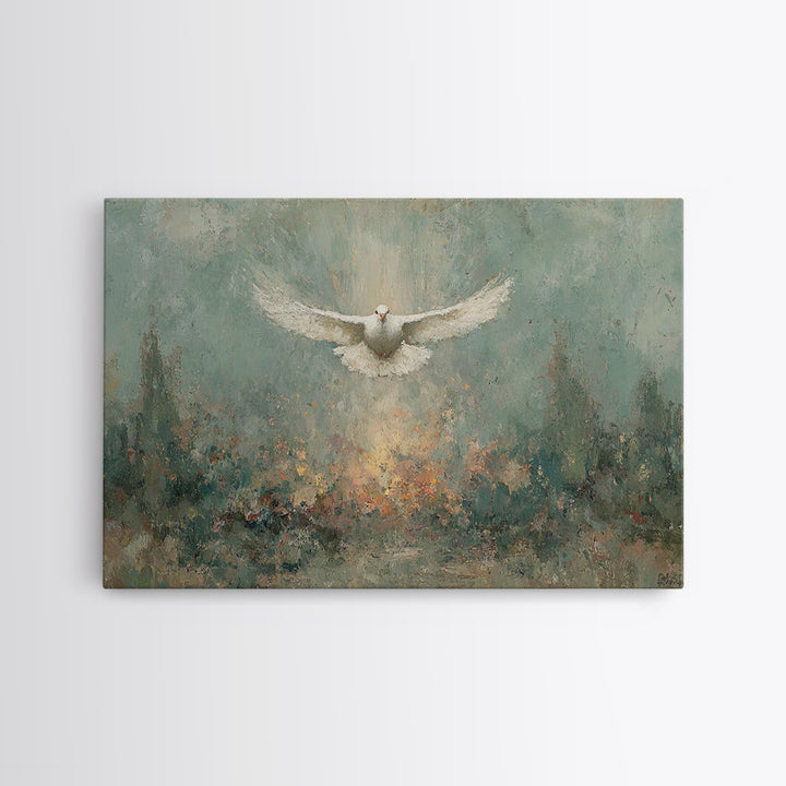 Wings Of Peace, Framed Canvas Print, Christian Art Print, Christian Wall Art, Christmas Art, Christian Canvas, Modern Christian Art