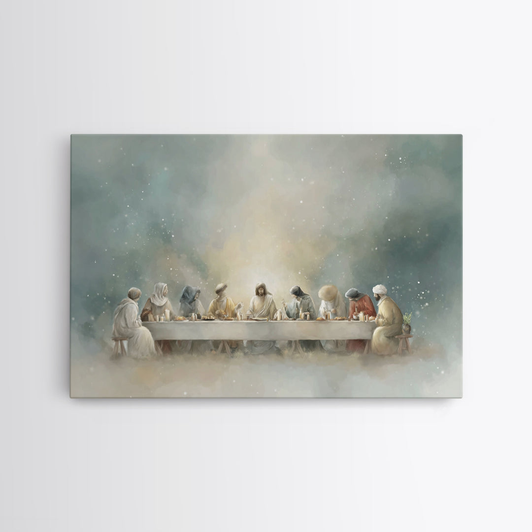 Sacred Communion | Framed Canvas Print | Christian Art Canvas | Christian Wall Art | Christian Art Work | Christian Gift | Christmas Art