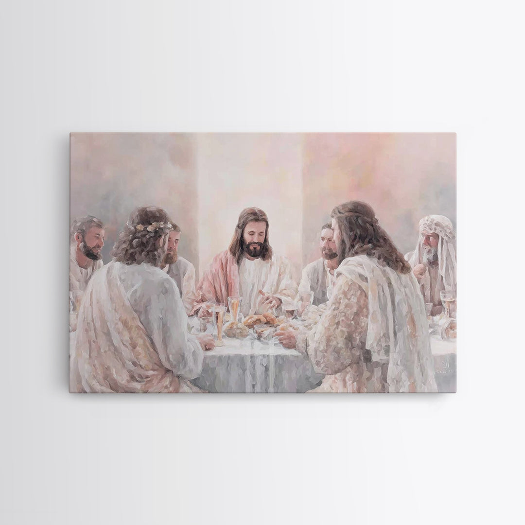Last Supper Light – Framed Canvas Print – Christian Wall Art – Christian Painting – Christian Art Canvas – Christian Decor – Christmas Art