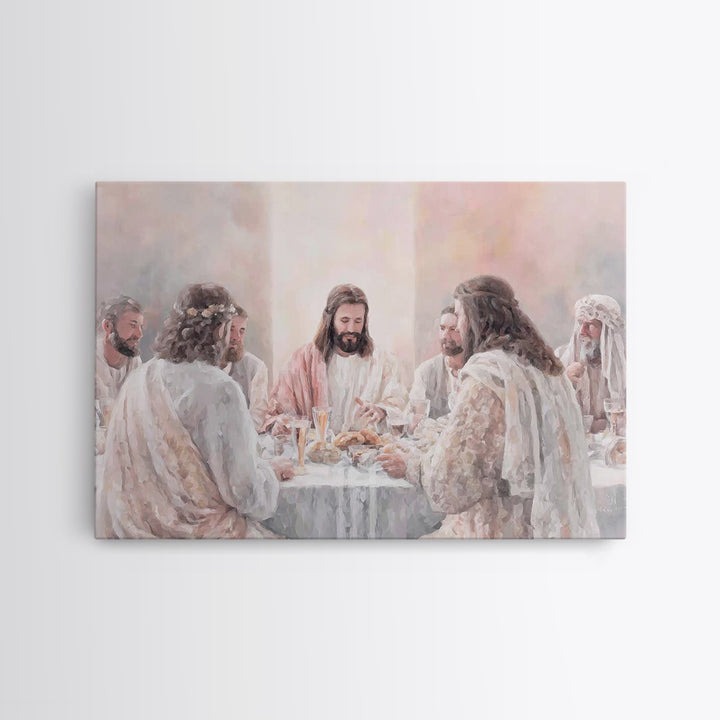 Last Supper Light – Framed Canvas Print – Christian Wall Art – Christian Painting – Christian Art Canvas – Christian Decor – Christmas Art