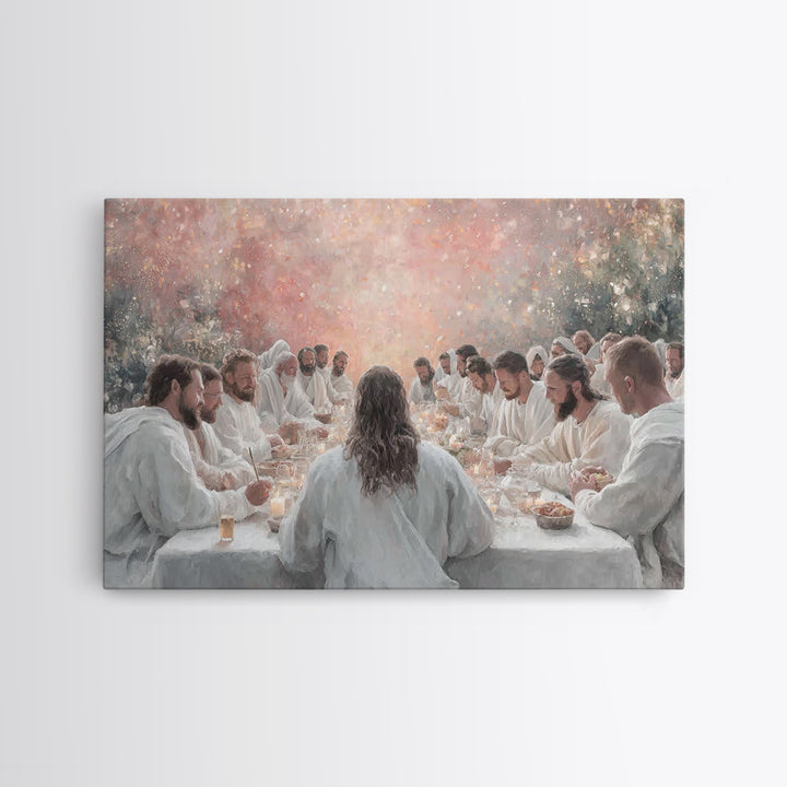 Divine Communion - Framed Canvas Print - Christian Wall Art - Christian Art Canvas - Large Jesus Painting - Christian Gift Ideas - Subtle C