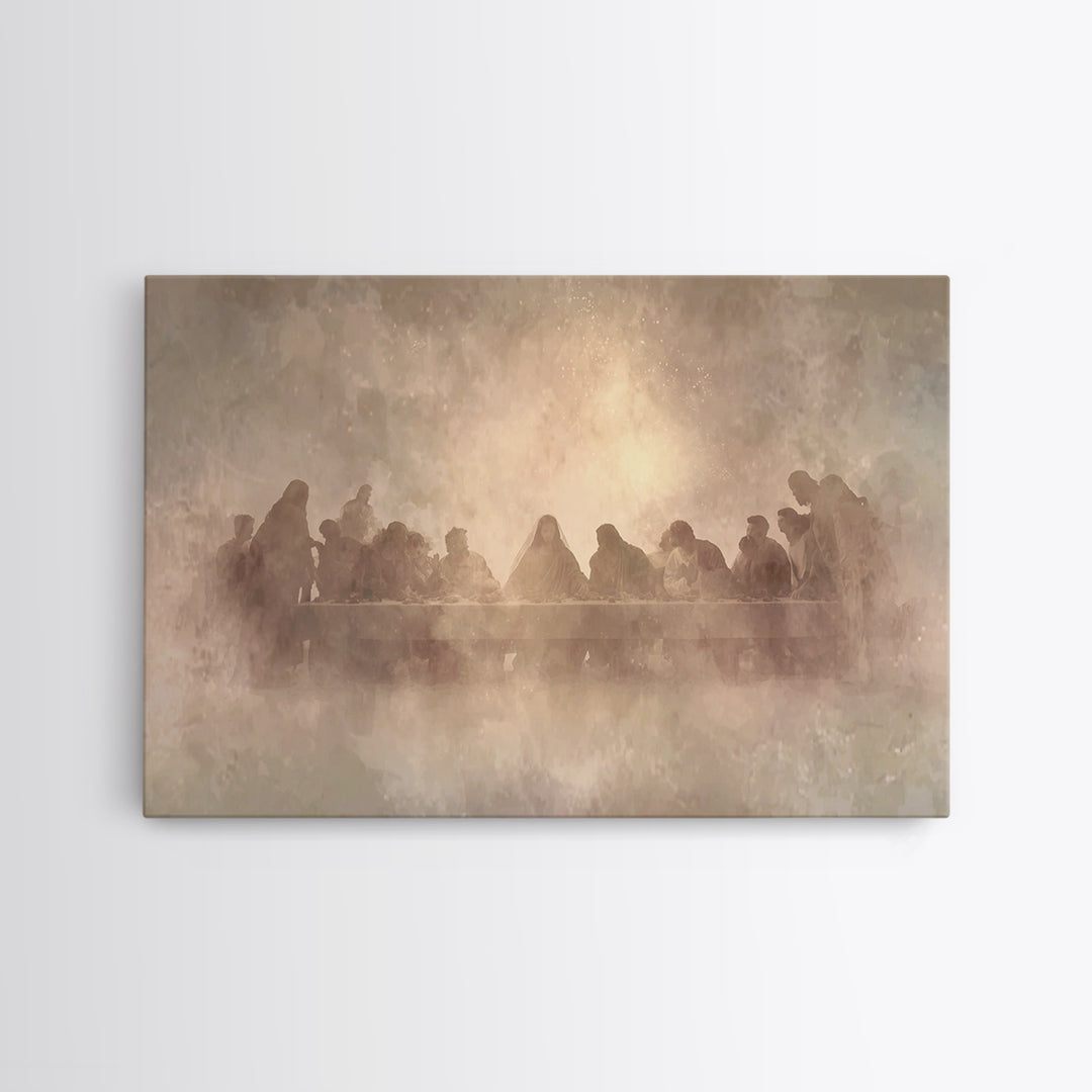 Heavenly Communion – Framed Canvas Print – Christian Wall Art – Jesus Painting – Christian Art Canvas – Christian Christmas Art – Unique Ch