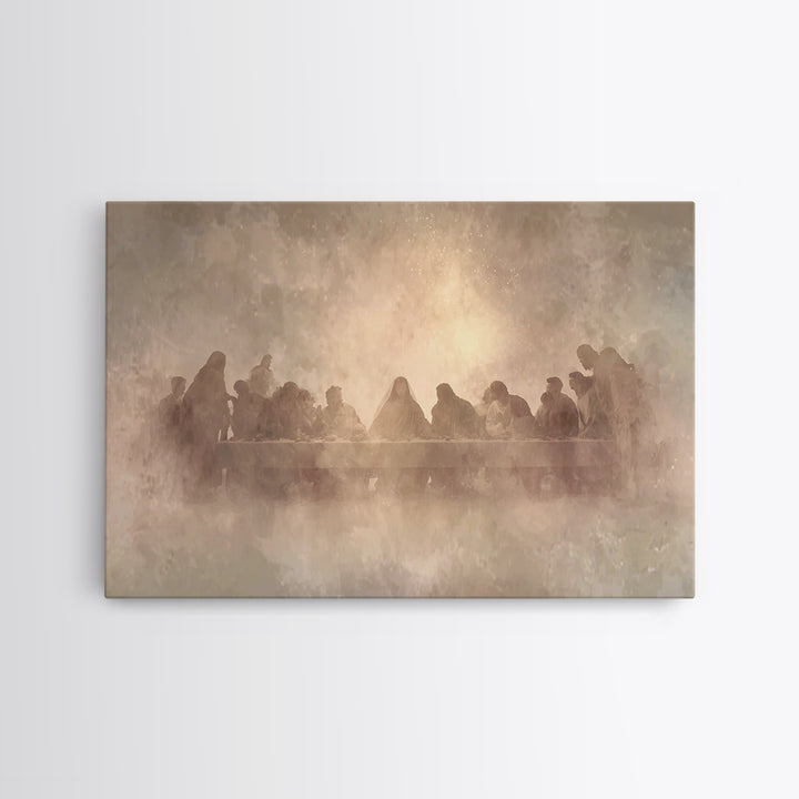 Heavenly Communion – Framed Canvas Print – Christian Wall Art – Jesus Painting – Christian Art Canvas – Christian Christmas Art – Unique Ch