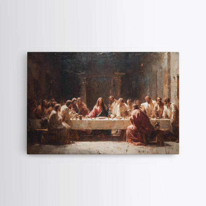 Sacred Gathering, Framed Canvas Print, Christian Paintings, Large Jesus Painting, Christian Art Canvas, Vintage Christian Art, Christian Wa