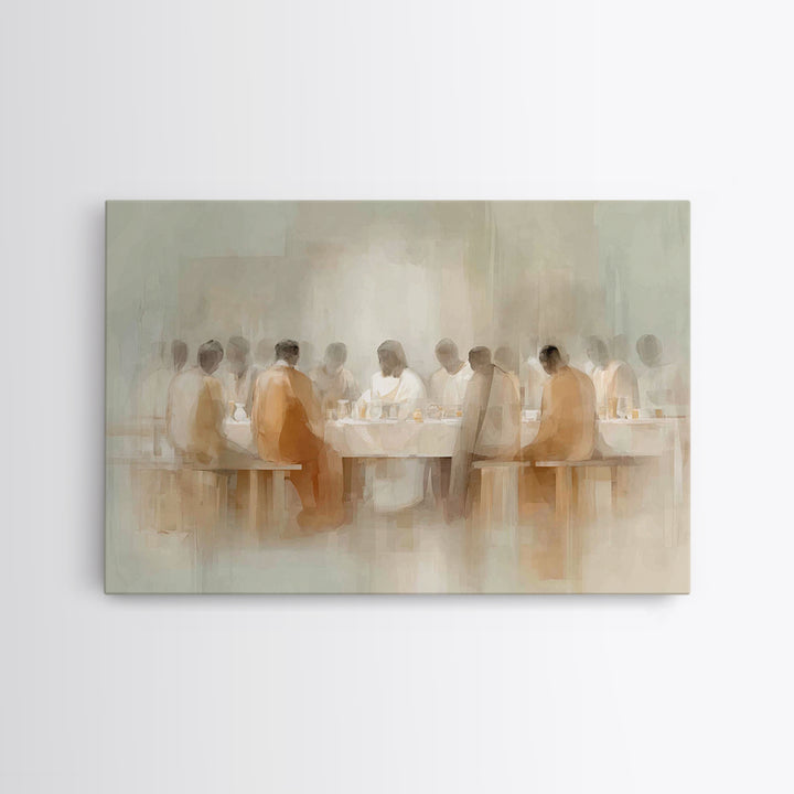 Holy Supper Light – Framed Canvas Print – Minimalist Christian Art – Christian Wall Art – Jesus Painting – Subtle Christian Art – Christian