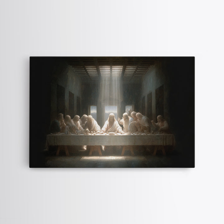 Divine Table Grace | Framed Canvas Print | Christian Christmas Art | Jesus Wall Art | Modern Christian Art | Christian Art Canvas | Christi