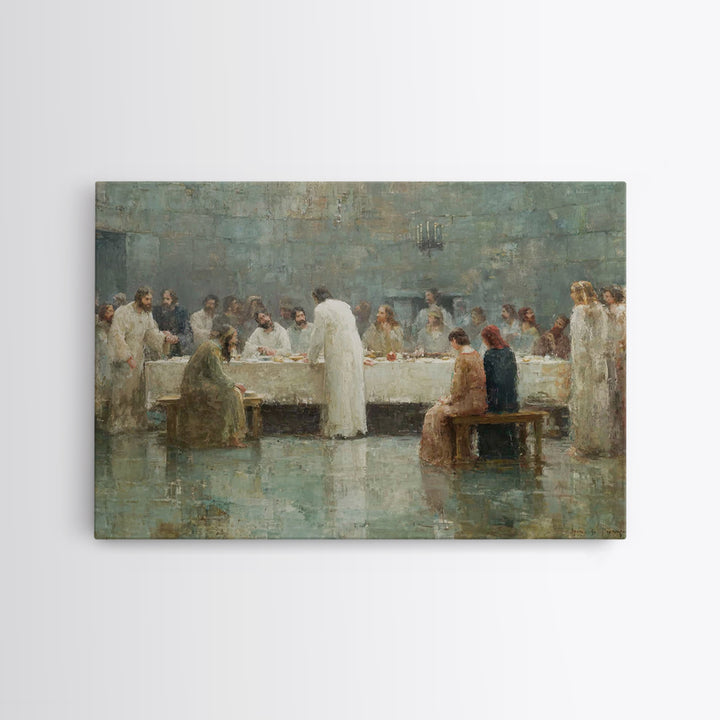 Radiant Last Supper – Framed Canvas Print – Christian Art Canvas – Jesus Painting – Christian Wall Art – Moody Christian Art – Christmas Wa