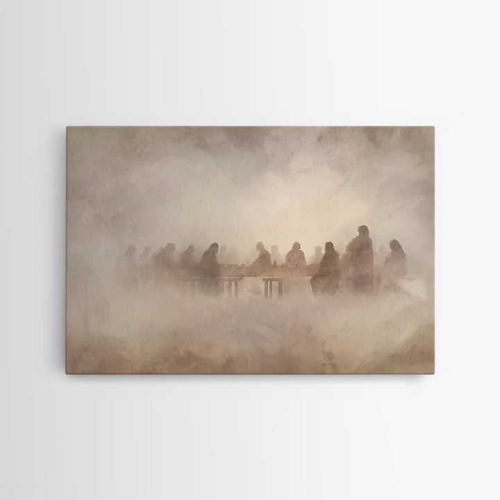 Mystic Supper Cloud – Framed Canvas Print – Christian Art Work – Jesus Painting – Christian Wall Art – Subtle Christian Paintings – Christm