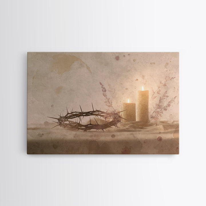 Quiet Lenten Light, Framed Canvas Print, Christian Art Canvas, Christian Wall Art, Subtle Christian Art, Christian Painting, Christian Gift