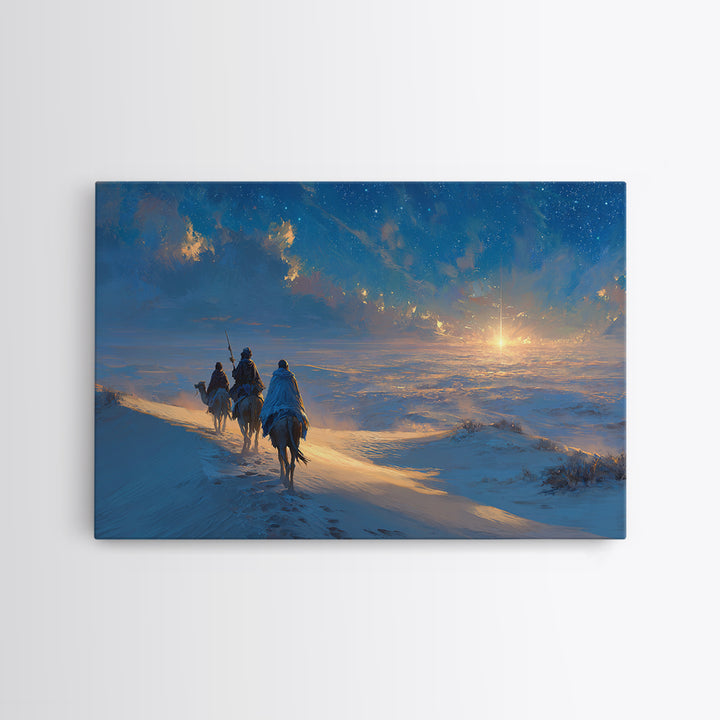 Journey Of The Magi – Framed Canvas Print – Christian Wall Art – Christmas Art Work – Christian Art Canvas – Modern Christian Art – Jesus C
