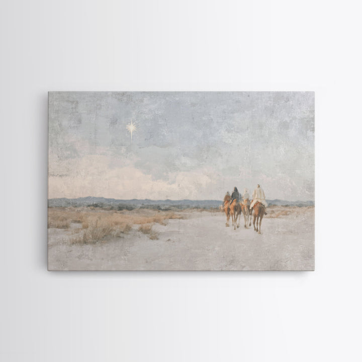 Star Of Bethlehem | Framed Canvas Print | Christmas Wall Art | Christian Art Canvas | Christian Painting | Christian Christmas Decor | Chri