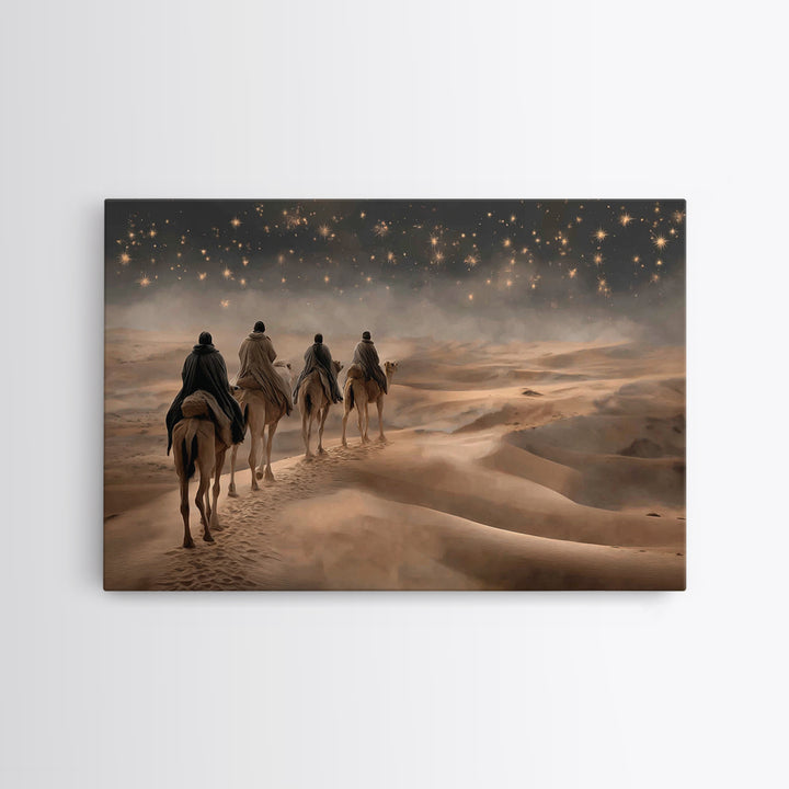 Three Kings Ascend – Framed Canvas Print – Christian Christmas Art – Christian Art Work – Jesus Painting – Christmas Canvas Wall Art – Chri
