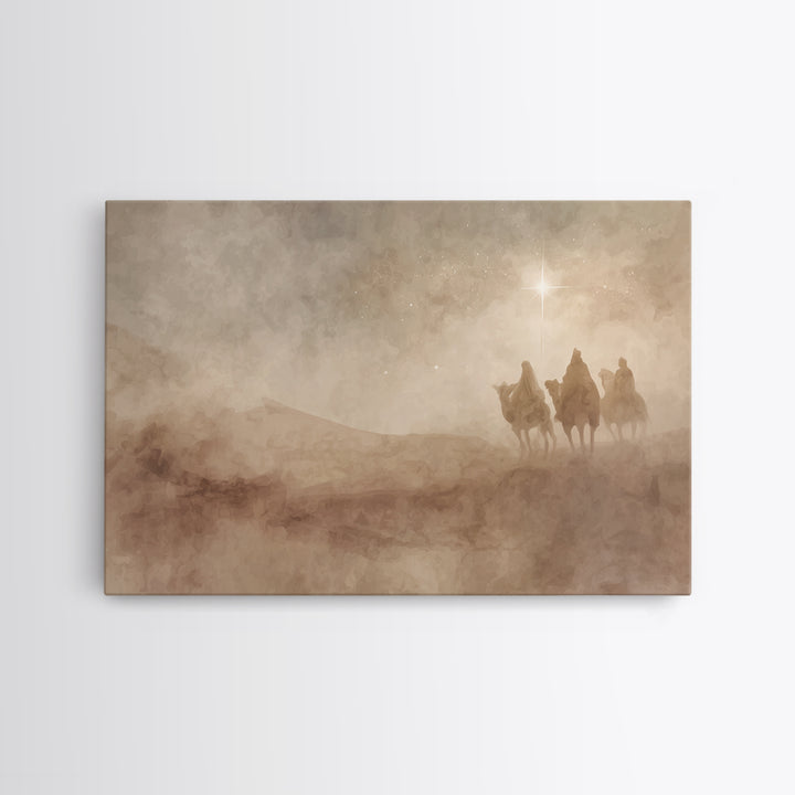 Radiant Star Path, Framed Canvas Print, Christian Wall Art, Christmas Art Work, Christian Art Painting, Jesus Christmas Art, Christian Art