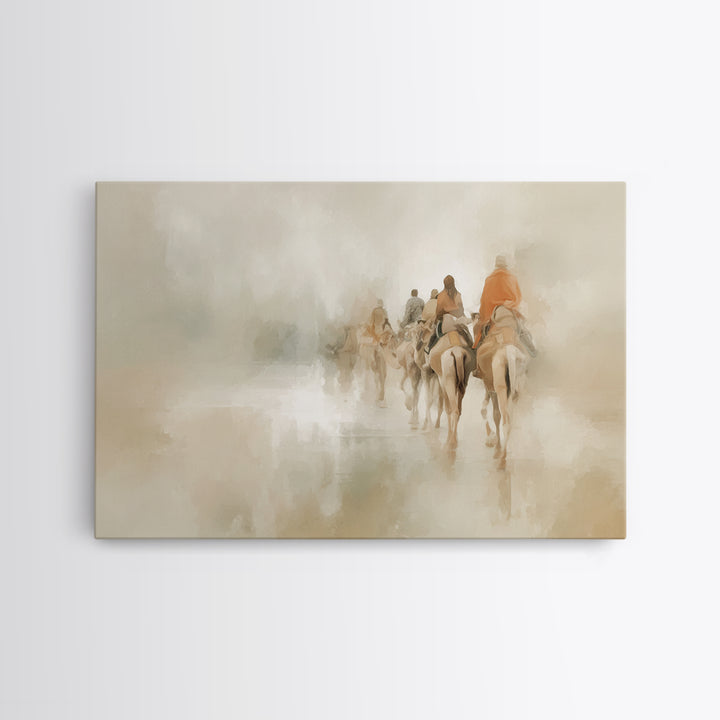 Starlit Pilgrimage – Framed Canvas Print – Christian Decor – Christmas Art – Christian Art Canvas – Jesus Painting – Christian Christmas Ar