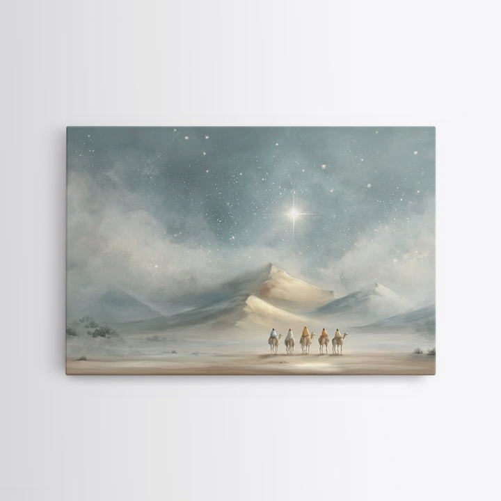 Winter Caravan Grace, Framed Canvas Print, Christian Art Work, Christian Christmas Art, Christian Wall Art, Jesus Painting, Christmas Art P