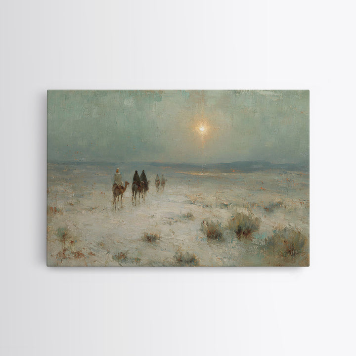 Night Of Wonder – Framed Canvas Print – Christian Art Canvas – Christmas Wall Art – Jesus Painting – Christian Christmas Decor – Christian