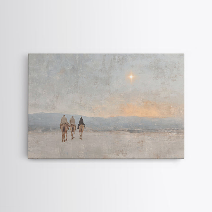 Dawn Star Path | Framed Canvas Print | Christian Art Work | Christmas Art | Christian Art Canvas | Christian Christmas Decor | Jesus Painti