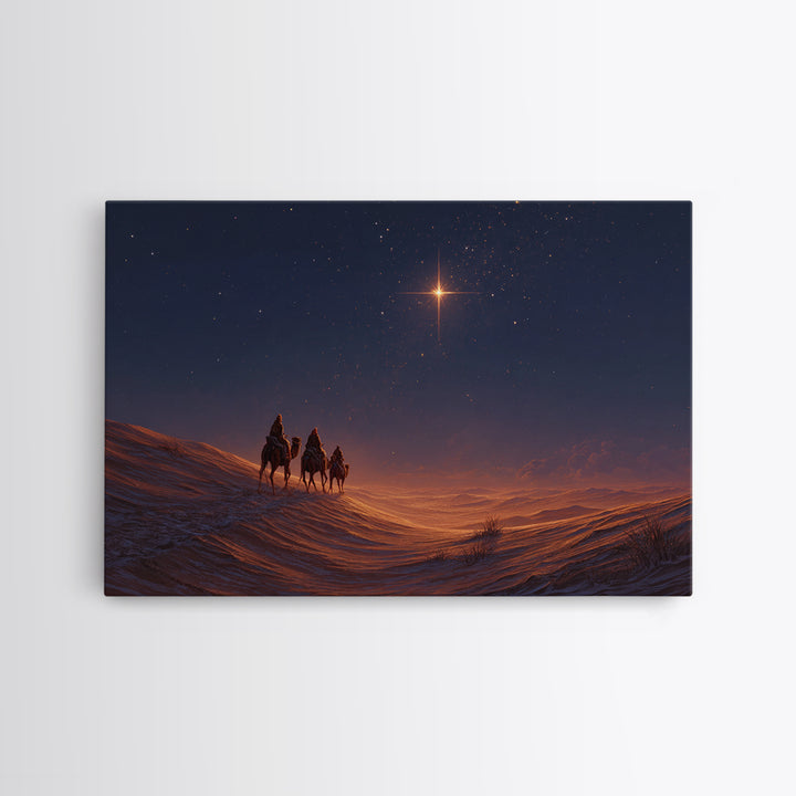Holy Night Rise, Framed Canvas Print, Christian Christmas Art, Christian Art Canvas, Christmas Wall Art, Jesus Painting, Christian Art Prin