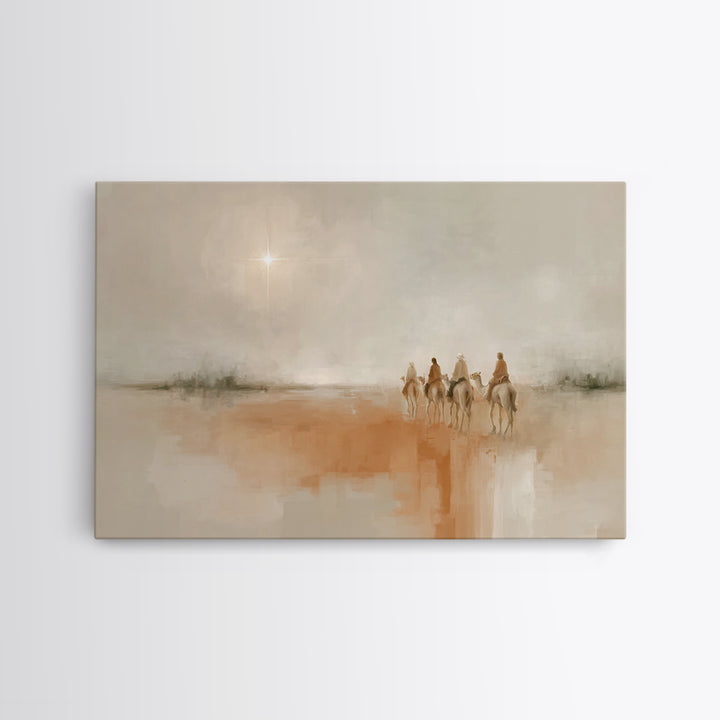 Desert Light – Framed Canvas Print – Christian Art – Christian Art Canvas – Christmas Art – Jesus Painting – Christian Christmas Art