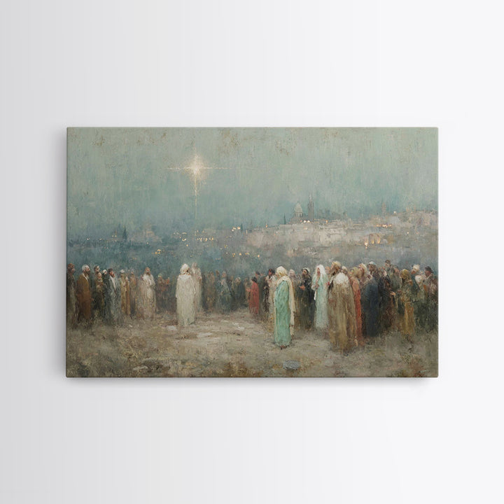 Bethlehem Promise – Framed Canvas Print – Christian Wall Art – Christmas Art – Christian Art Canvas – Christian Christmas Decorations – Jes