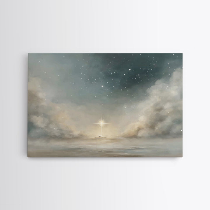 Sacred Journey – Framed Canvas Print – Christian Art Canvas – Christian Wall Art – Christmas Art – Christian Christmas Decor – Jesus Painti
